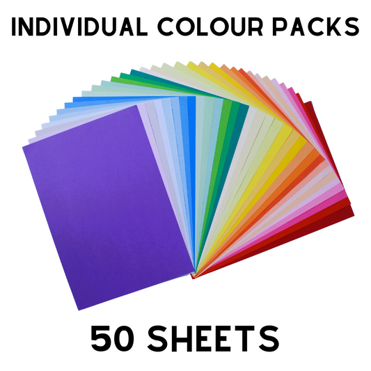 A4 Coloured Card • 50 Sheet Packs