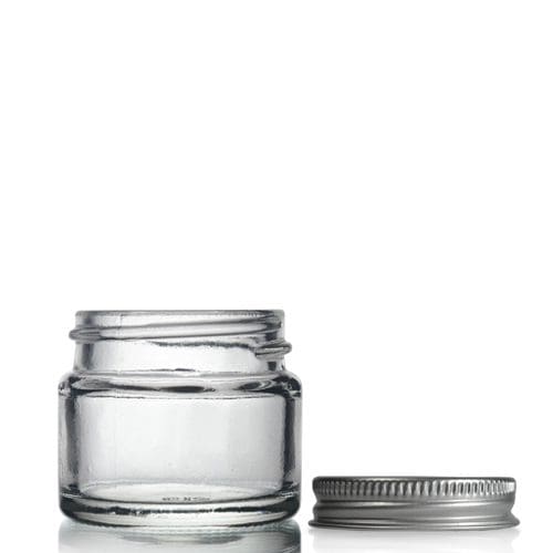 Clear Glass Jar with Aluminium Cap • 15ml