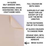 Self-Adhesive Gloss Vinyl • by the metre  • 610mm wide  • A5 samples available