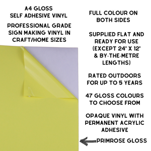 Self-Adhesive Gloss Vinyl • by the metre  • 610mm wide  • A5 samples available
