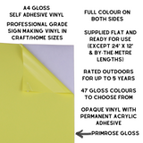 Self-Adhesive Gloss Vinyl • by the metre  • 610mm wide  • A5 samples available