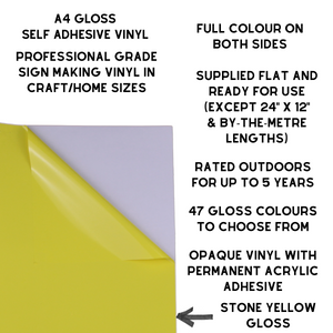 Self-Adhesive Gloss Vinyl • by the metre  • 610mm wide  • A5 samples available