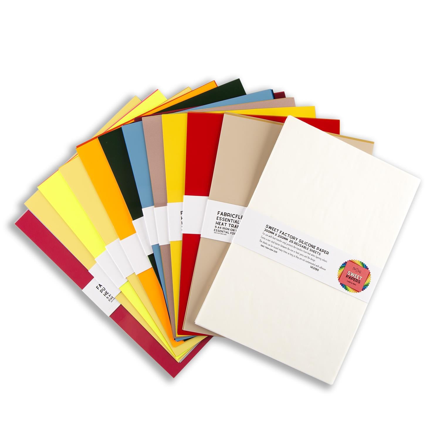 FabricFLEX Heat Transfer vinyl Compilation Pack • A4 • 60 sheets 43 colours