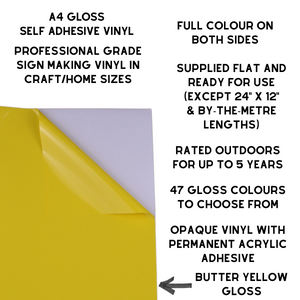 Self-Adhesive Gloss Vinyl • by the metre  • 610mm wide  • A5 samples available