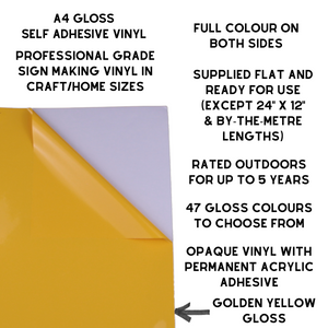 Self-Adhesive Gloss Vinyl • by the metre  • 610mm wide  • A5 samples available