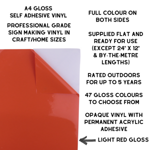 Self-Adhesive Gloss Vinyl • by the metre  • 610mm wide  • A5 samples available