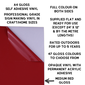 Self-Adhesive Gloss Vinyl • by the metre  • 610mm wide  • A5 samples available