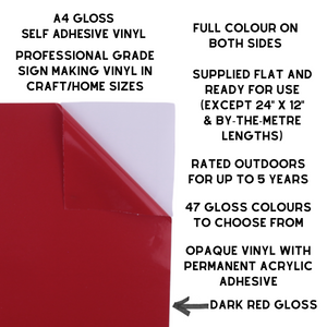 Self-Adhesive Gloss Vinyl • by the metre  • 610mm wide  • A5 samples available