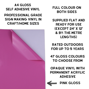 Self-Adhesive Gloss Vinyl • by the metre  • 610mm wide  • A5 samples available