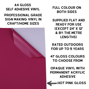 Self-Adhesive Gloss Vinyl • by the metre  • 610mm wide  • A5 samples available