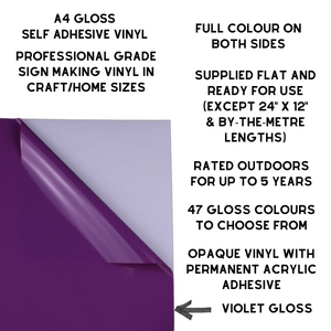 Self-Adhesive Gloss Vinyl • by the metre  • 610mm wide  • A5 samples available