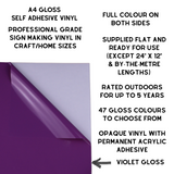 Self-Adhesive Gloss Vinyl • by the metre  • 610mm wide  • A5 samples available