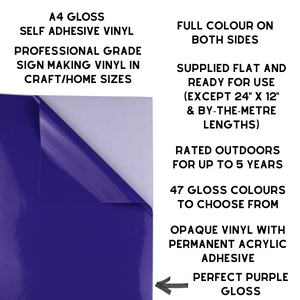 Self-Adhesive Gloss Vinyl • by the metre  • 610mm wide  • A5 samples available