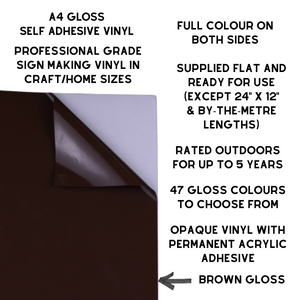 Self-Adhesive Gloss Vinyl • by the metre  • 610mm wide  • A5 samples available