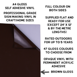 Self-Adhesive Gloss Vinyl • by the metre  • 610mm wide  • A5 samples available
