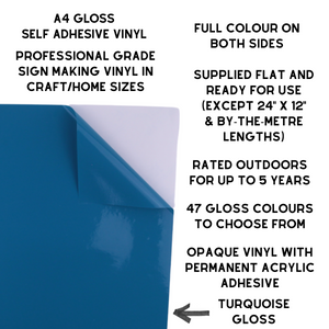 Self-Adhesive Gloss Vinyl • by the metre  • 610mm wide  • A5 samples available