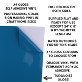 Self-Adhesive Gloss Vinyl • by the metre  • 610mm wide  • A5 samples available