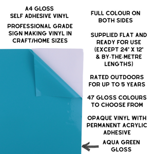 Self-Adhesive Gloss Vinyl • by the metre  • 610mm wide  • A5 samples available