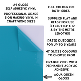 Self-Adhesive Gloss Vinyl • by the metre  • 610mm wide  • A5 samples available