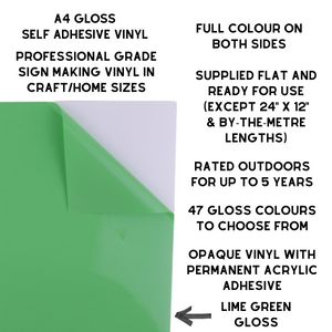 Self-Adhesive Gloss Vinyl • by the metre  • 610mm wide  • A5 samples available