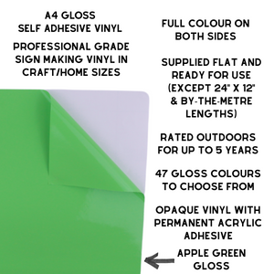 Self-Adhesive Gloss Vinyl • by the metre  • 610mm wide  • A5 samples available
