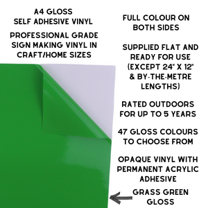 Self-Adhesive Gloss Vinyl • by the metre  • 610mm wide  • A5 samples available