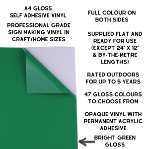 Self-Adhesive Gloss Vinyl • by the metre  • 610mm wide  • A5 samples available
