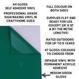Self-Adhesive Gloss Vinyl • by the metre  • 610mm wide  • A5 samples available