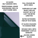 Self-Adhesive Gloss Vinyl • by the metre  • 610mm wide  • A5 samples available