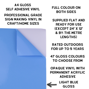 Self-Adhesive Gloss Vinyl • by the metre  • 610mm wide  • A5 samples available
