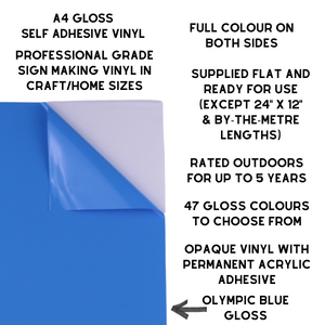 Self-Adhesive Gloss Vinyl • by the metre  • 610mm wide  • A5 samples available