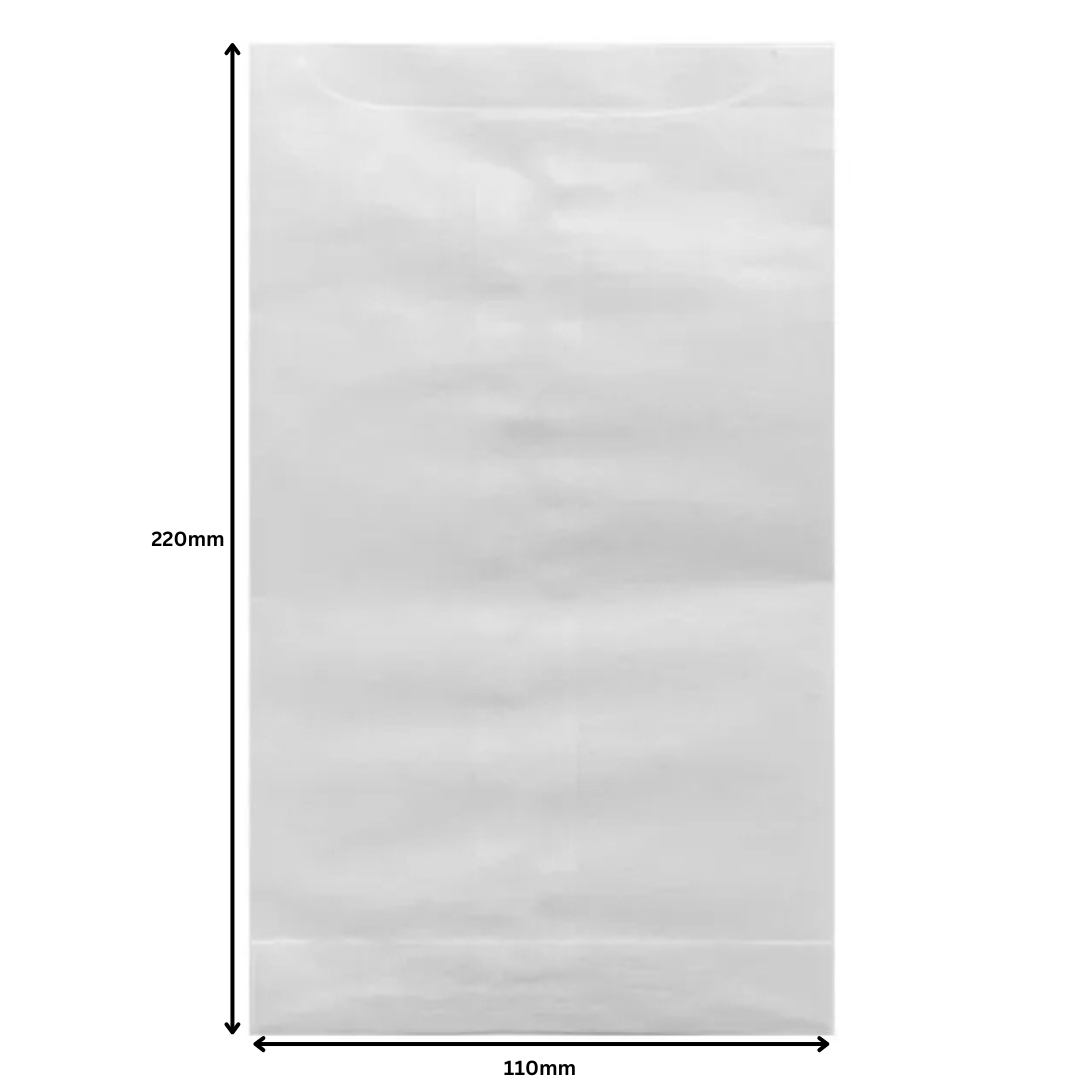 Glassine Bags 110mm x 220mm (DL) • 10 bags