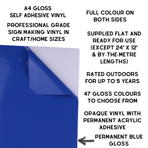 Self-Adhesive Gloss Vinyl • by the metre  • 610mm wide  • A5 samples available