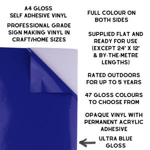 Self-Adhesive Gloss Vinyl • by the metre  • 610mm wide  • A5 samples available