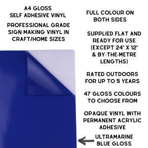 Self-Adhesive Gloss Vinyl • by the metre  • 610mm wide  • A5 samples available