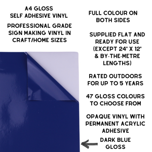Self-Adhesive Gloss Vinyl • by the metre  • 610mm wide  • A5 samples available
