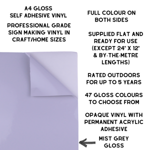 Self-Adhesive Gloss Vinyl • by the metre  • 610mm wide  • A5 samples available
