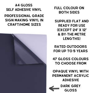 Self-Adhesive Gloss Vinyl • by the metre  • 610mm wide  • A5 samples available