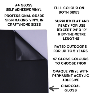 Self-Adhesive Gloss Vinyl • by the metre  • 610mm wide  • A5 samples available