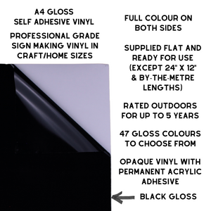 Self-Adhesive Gloss Vinyl • by the metre  • 610mm wide  • A5 samples available