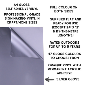 Self-Adhesive Gloss Vinyl • by the metre  • 610mm wide  • A5 samples available