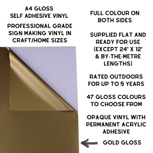 Self-Adhesive Gloss Vinyl • by the metre  • 610mm wide  • A5 samples available