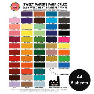 FabricFLEX Heat Transfer Vinyl • A4 • 5 Sheet packs