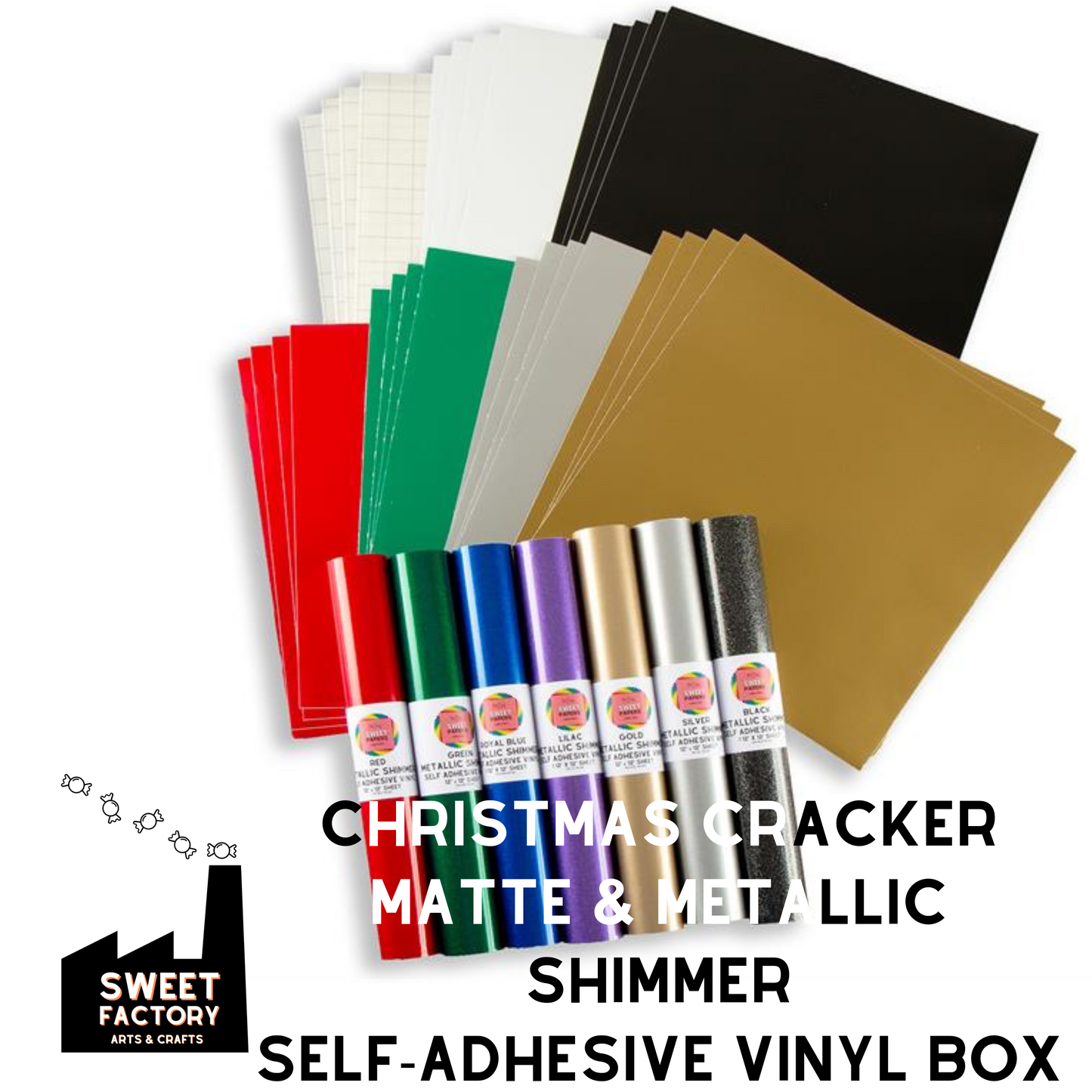 Christmas Cracker Selection Box Premium Self adhesive vinyl  •  12" x 12"  •  Matte or Gloss  •  35 sheets