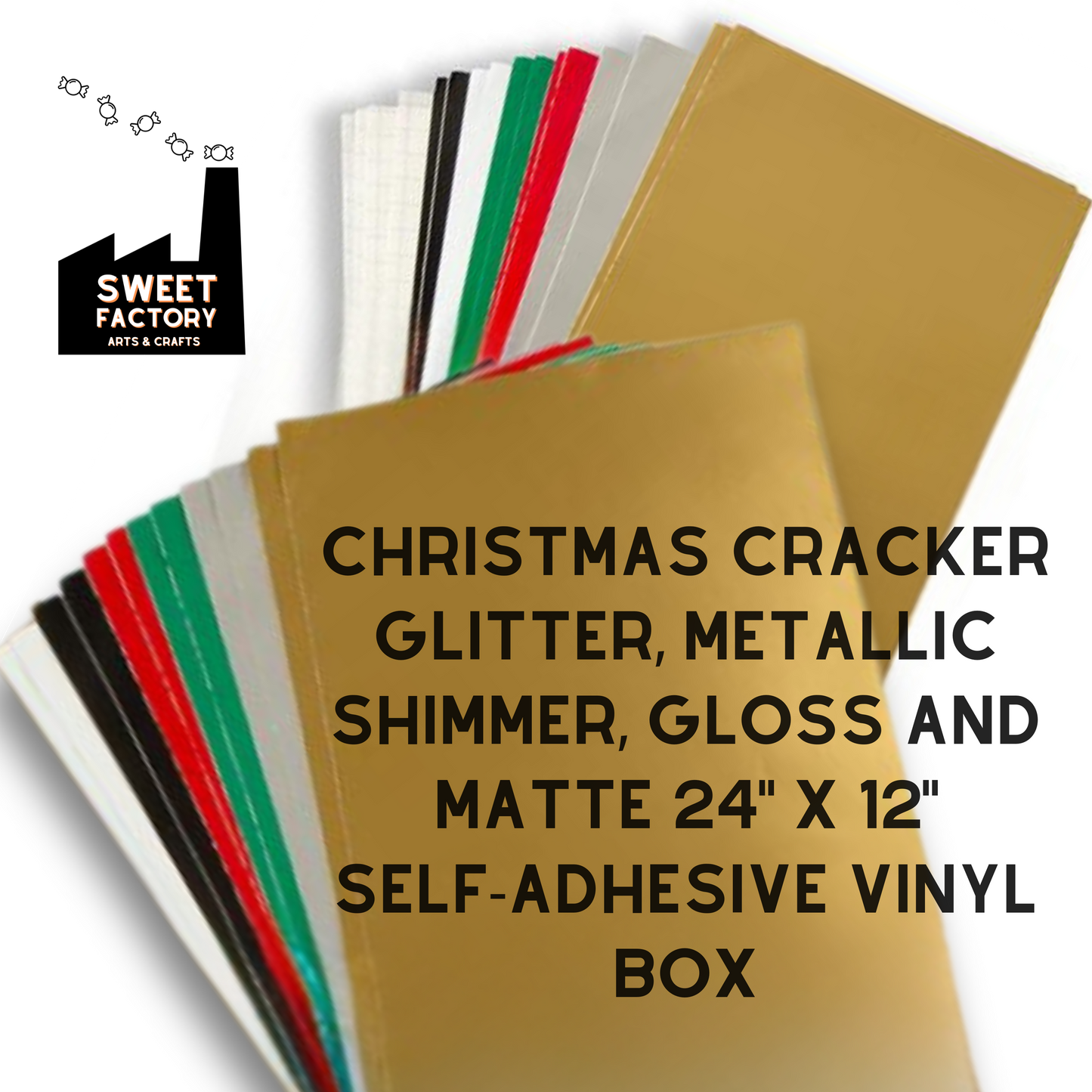 Complete Christmas Cracker Selection Box Premium Self adhesive vinyl  •  24" x 12"  • 42 sheets