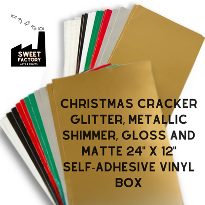 Complete Christmas Cracker Selection Box Premium Self adhesive vinyl  •  24" x 12"  • 42 sheets