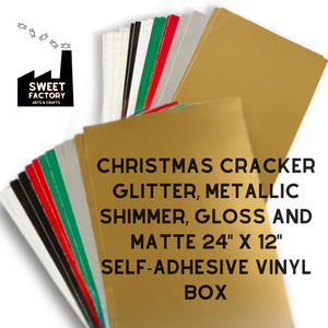 Complete Christmas Cracker Selection Box Premium Self adhesive vinyl  •  24" x 12"  • 42 sheets