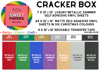 Christmas Cracker Selection Box Premium Self adhesive vinyl  •  12" x 12"  •  Matte or Gloss  •  35 sheets