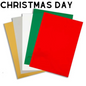 Fabric FLEX Heat Transfer Vinyl • A4 • Christmas Themed Packs • Patterned and plain • 5 sheets