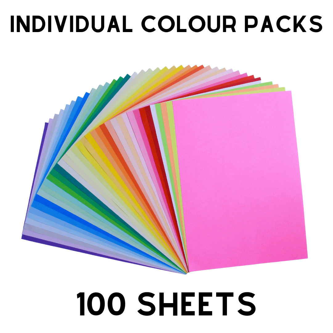 Colour Full File Paper A4 Coloured Paper - 100 Sheet Packs – Sweet Factory Arts & Crafts
